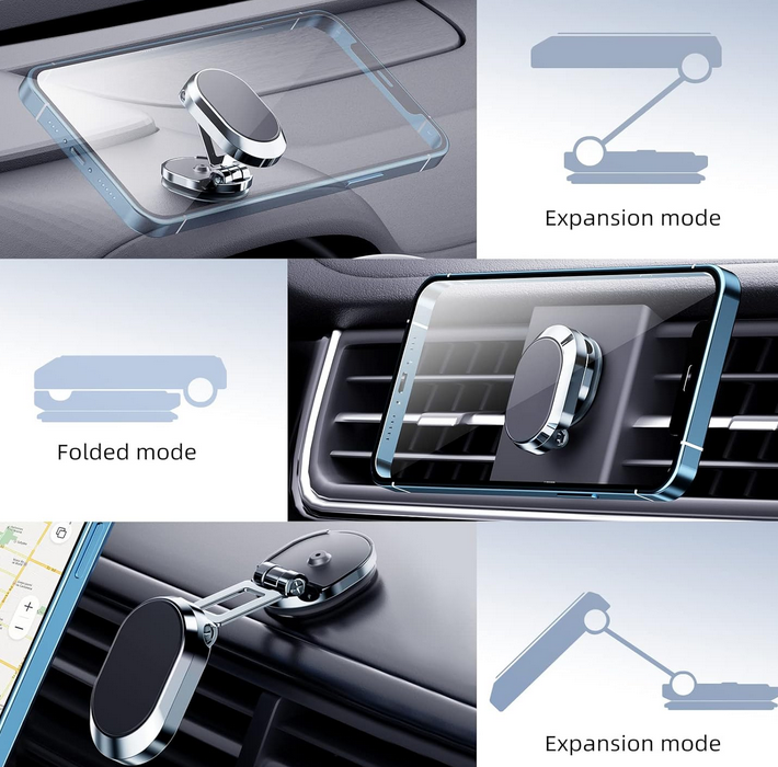 360° Rotatable Foldable Magnetic Car Phone Holder.