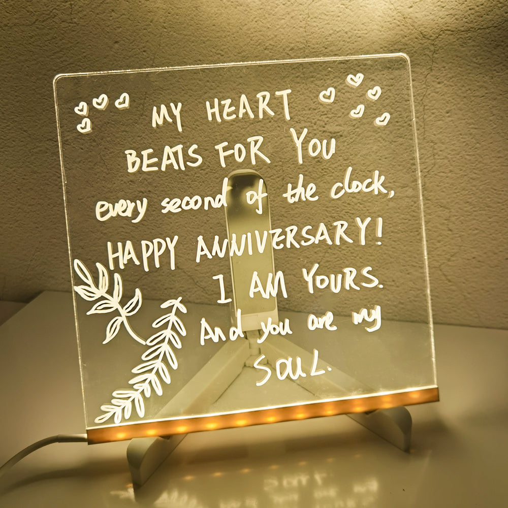 Acrylic DIY Note Board LED Night Light Creative Message Board Holiday Lamp With 7Pens USB LED Desk Lamp Note Daily Moment Painting Lamp