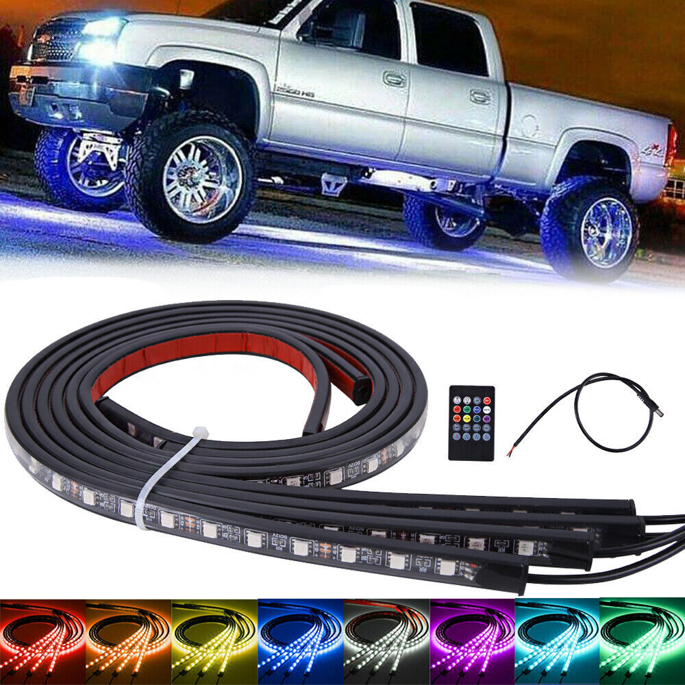 Car Underglow Light Flexible Strip LED Underbody Lights Remote APP Control Car Led Neon Light RGB Decorative Atmosphere Lamp Remote Control