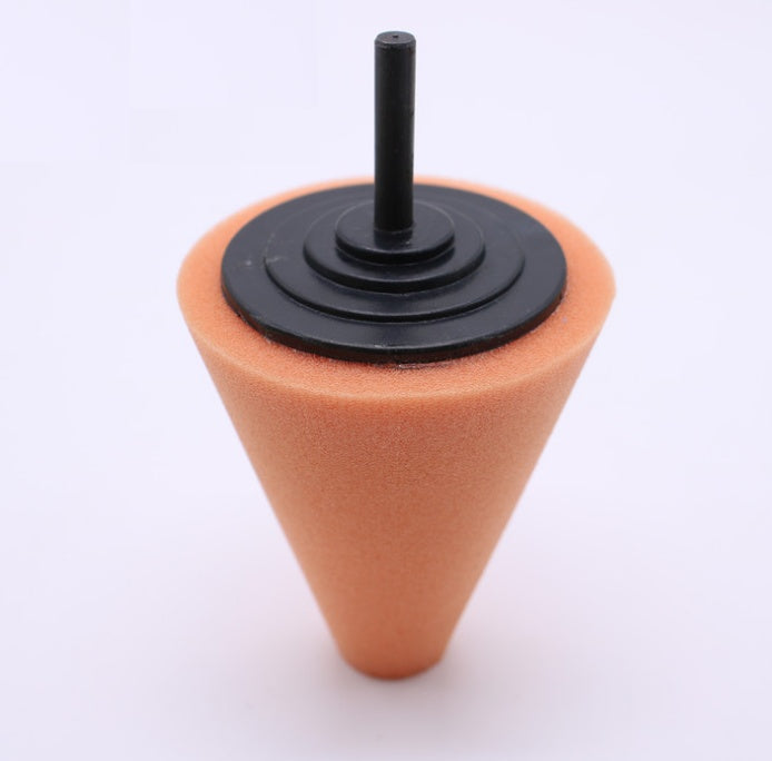 Car wheel polishing disc detail polishing wheel in the net steel ring polishing sponge plate with 6MM handle cone sponge wheel Orange