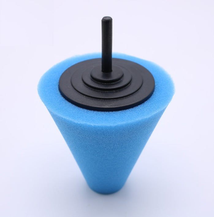 Car wheel polishing disc detail polishing wheel in the net steel ring polishing sponge plate with 6MM handle cone sponge wheel Blue