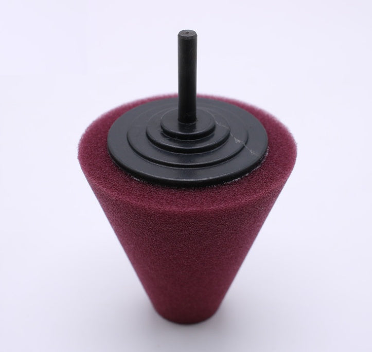 Car wheel polishing disc detail polishing wheel in the net steel ring polishing sponge plate with 6MM handle cone sponge wheel wine red