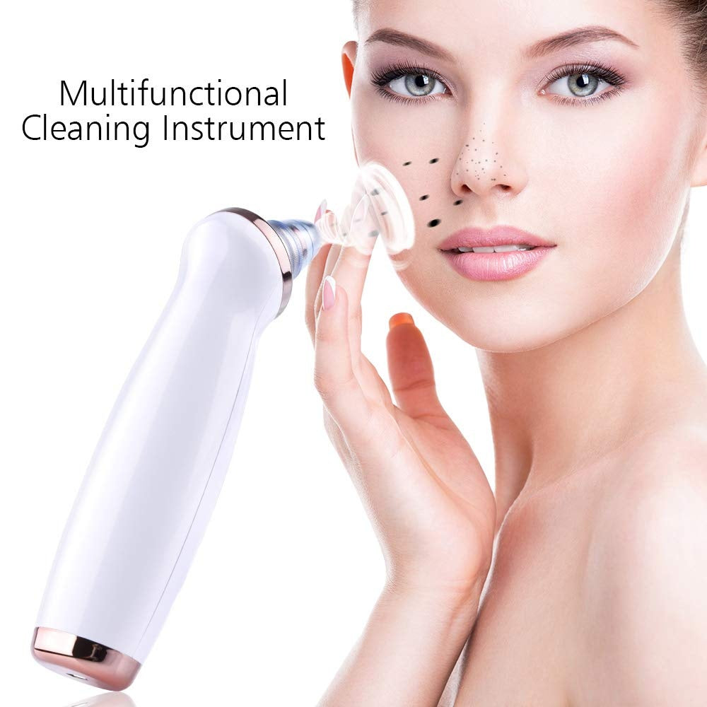 Electric Blackhead Remover Pore Vacuum Suction Diamond Dermabrasion Face Cleaner White