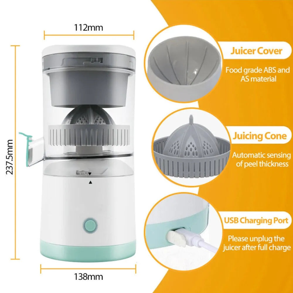 Electric Citrus Juicer Juice Squeezer Portable Press Machine Fruit Extractor UK