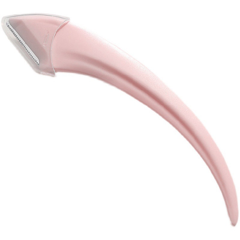 Eyebrow Trimming Knife With Comb Curved Moon Small Beauty Supplies Gadgets Pink Eyebrow knife