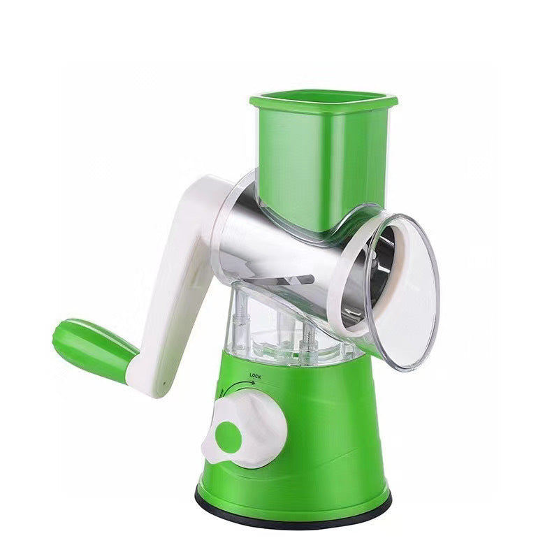 Kitchen Roller Vegetable Slicer Vertical Vegetable Cutter Rotary Grater Slicer For Fruit Vegetables And Nuts Green