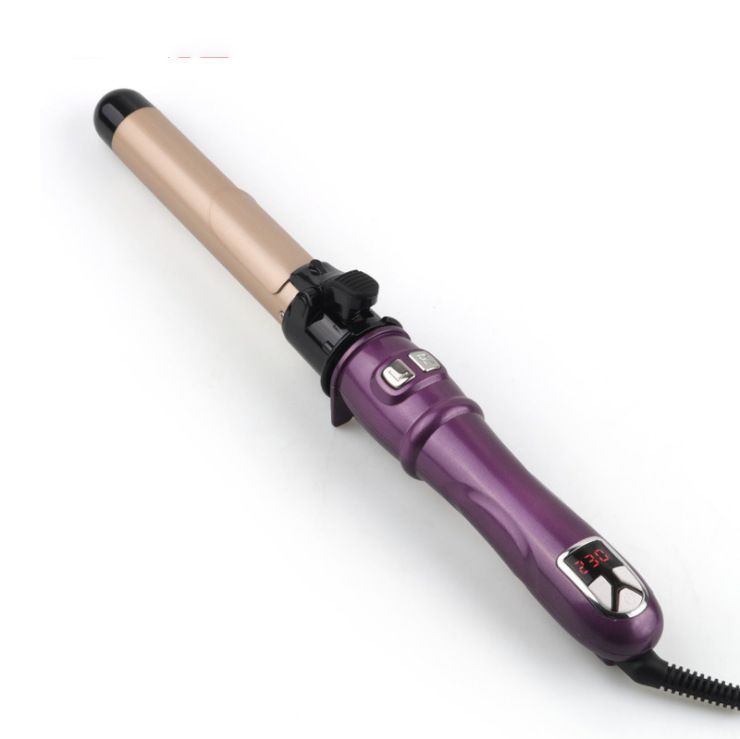 LCD Temperature Controlled Automatic Hair Curler Purple