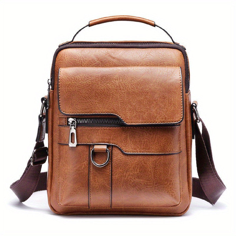 Men's New Shoulder Bag, Crossbody Bag For Men Messenger Bag Handbag, PU Leather Purse Messenger Crossbody Bags Casual New Product With Card Bag, PU Material With Card Holder Wallet Brown