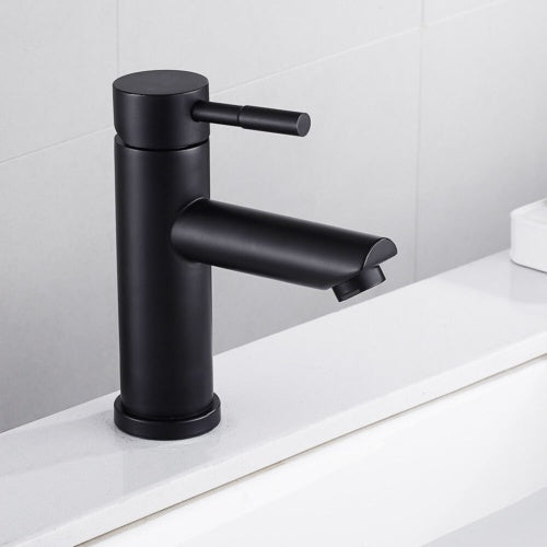 Modern Basin Sink Faucet Matte Black Brass Single Handle Bathroom Single Faucet