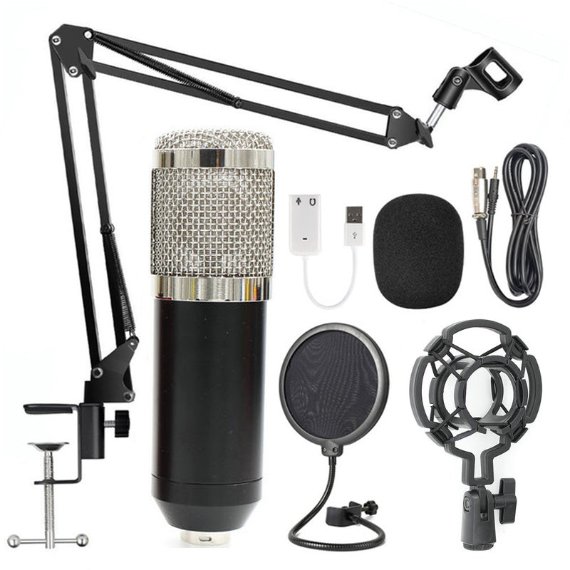 Net microphone stand set White black