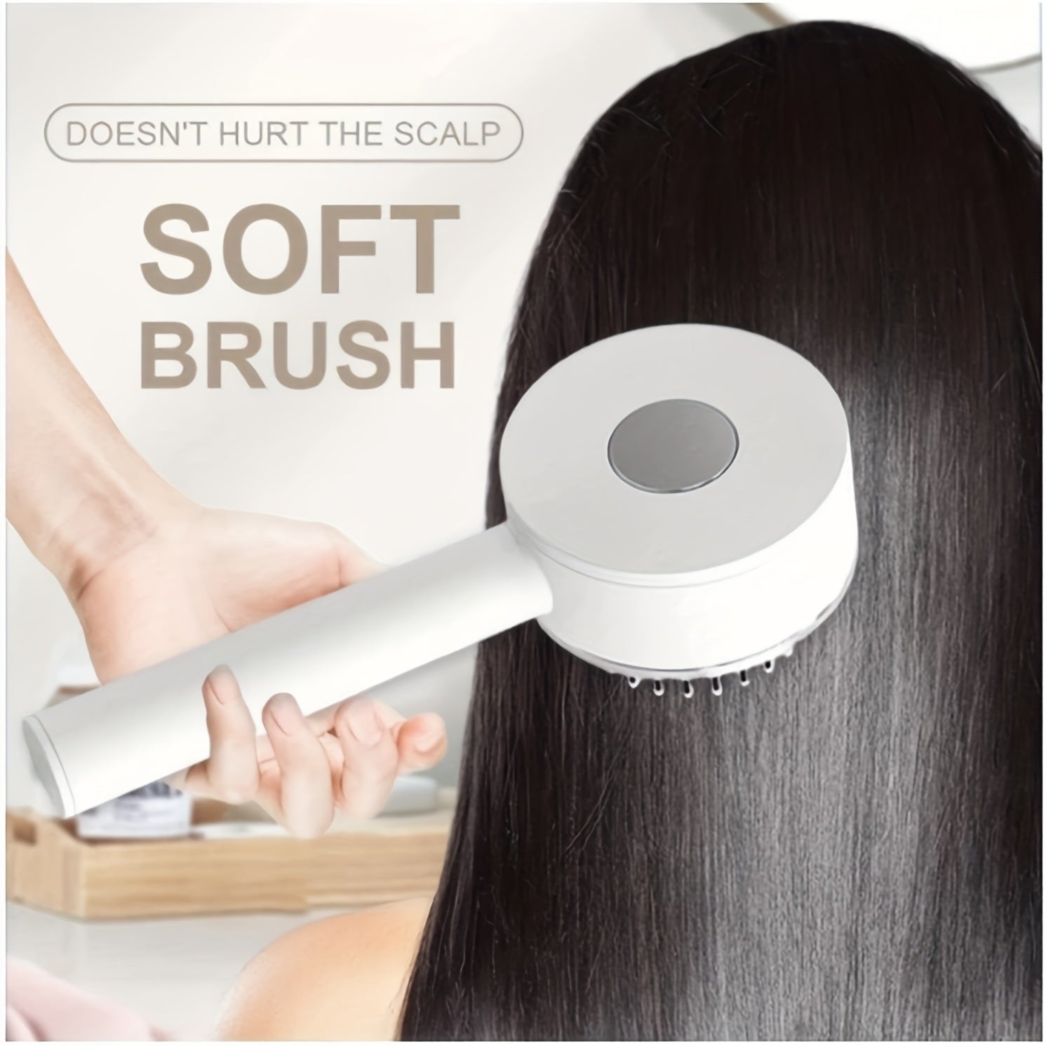 One-key Self-cleaning Hair Brush For Women Curly Hair Brush Anti-Static Airbag Massage Comb Airbag Massage Scalp Comb Professional Detangling One-key Self-cleaning