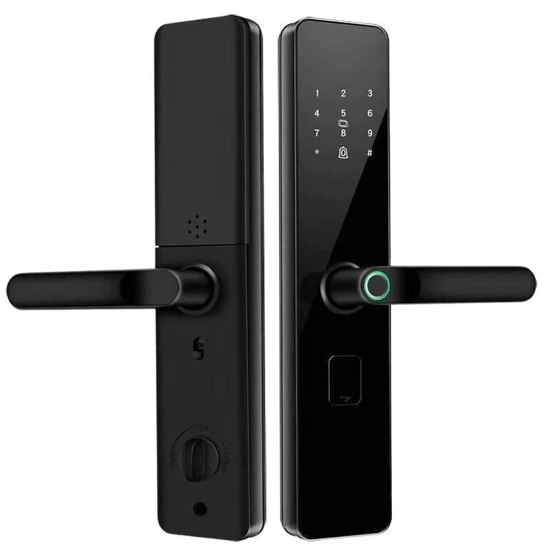 Unlock Fingerprint Lock, Smart Door Lock, Semi-automatic Fingerprint Lock, black